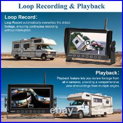 9'' Wireless Backup Camera 4 Ch Night Vision System Monitor For RV Truck Bus 9'' Wireless Backup Camera 4 Ch Night Vision System Monitor For RV Truck Bus
