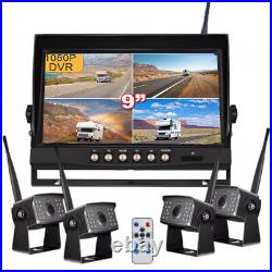 9 Wireless DVR Monitor 1080P Backup Reversing Camera for Truck Trailer Car RV