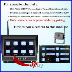 9 Wireless DVR Monitor Backup Rear Front View Camera for Truck Trailer Car RV