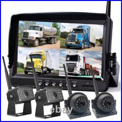 9 Wireless DVR Monitor + Round Backup Camera Rear Side View for Trailer Bus RV