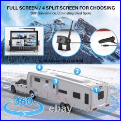 9 Wireless DVR Quad Monitor RV Backup Camera Rear Side View for Trailer Truck 9 Wireless DVR Quad Monitor RV Backup Camera Rear Side View for Trailer Truck