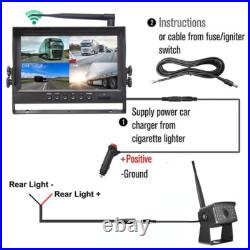 9 Wireless DVR Quad Monitor RV Backup Camera Rear Side View for Trailer Truck 9 Wireless DVR Quad Monitor RV Backup Camera Rear Side View for Trailer Truck
