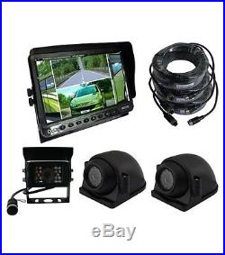 A38 7 Split Screen Monitor + Side Rear View Cameras + Backup Camera For Truck