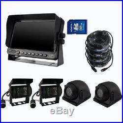 A66 9 QUAD MONITOR BUILT-IN DVR REAR VIEW REVERSE BACKUP CAMERA SYSTEM