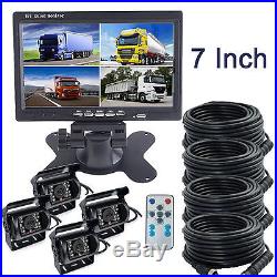 A77 7 Quad Monitor Built-in Dvr Car Rear View Camera Kit For Truck Trailer Rv