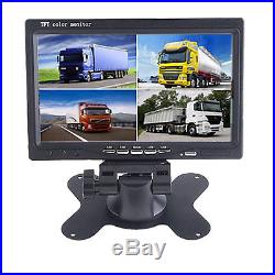 A77 7 Quad Monitor Built-in Dvr Car Rear View Camera Kit For Truck Trailer Rv