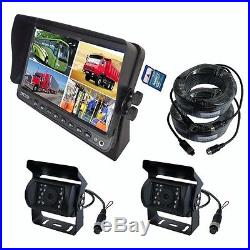 A81 9 QUAD MONITOR BUILT-IN DVR CAR REAR VIEW CAMERA KIT FOR TRUCK TRAILER RV