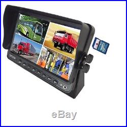 A81 9 QUAD MONITOR BUILT-IN DVR CAR REAR VIEW CAMERA KIT FOR TRUCK TRAILER RV