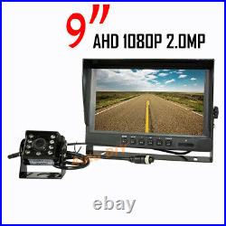 AHD 1080P Car Backup Camera System + 9 IPS DVR Rear View Monitor for RV Truck