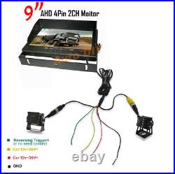 AHD 1080P Car Backup Camera System + 9 IPS DVR Rear View Monitor for RV Truck