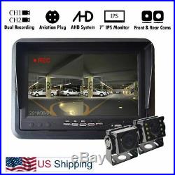 AHD Car Backup System with DVR 7 inch IPS Monitor with Rear & Front View Camera