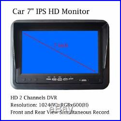 AHD Car Backup System with DVR 7 inch IPS Monitor with Rear & Front View Camera