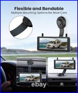 AUTO-VOX 7.2 DVR 1080P Monitor Wireless Solar Backup Camera Suction Cup Mount
