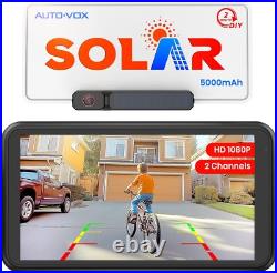 AUTO-VOX Solar Wireless Backup Camera 5 1080P Monitor+ 1/2PCS Rear View Cameras