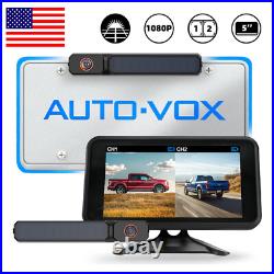 AUTO-VOX Solar Wireless Backup Camera & 5 1080P Monitor 2 Split Screen Cameras