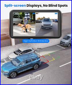 AUTO-VOX Solar Wireless Backup Camera & 5 1080P Monitor 2 Split Screen Cameras