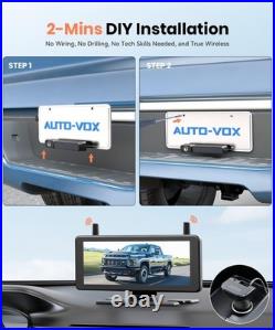 AUTO-VOX Solar Wireless Rear View Camera & 7.2 DVR Monitor and Suction Mount US