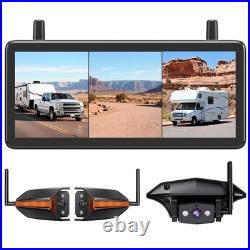 AUTO-VOX WF4 Wireless RV Backup Camera System 7.2HD 3 Split-Screen DVR Monitor