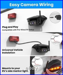 AUTO-VOX WF4 Wireless RV Backup Camera System 7.2HD 3 Split-Screen DVR Monitor