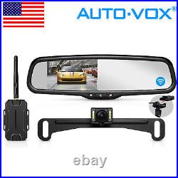 AUTO-VOX Wireless Backup Camera + 4.3 Rear View Mirror Night Vision T1400U