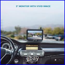 AUTO-VOX Wireless Backup Camera 5Monitor IP68 Dual Channel Rear View for Truck