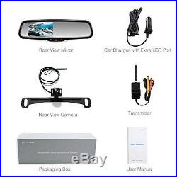 AUTO VOX Wireless Backup Camera Kit HD Rear view Mirror Monitor LED Night Vision