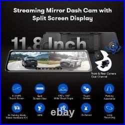 AZDOME12 2K Sony Split Screen WIFI Mirror Dash Cam Camera1080P Rear View 64TF