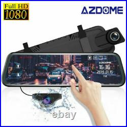 AZDOME 10 FHD 1080P Dual Lens Car Dashcam Rearview Mirror Recorder Night Vision