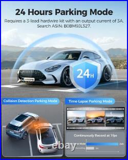 AZDOME 4K+1080P 12Rearview Mirror Dash Cam Front and Rear WiFi GPS Night Vision