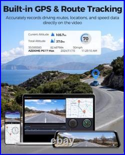 AZDOME PG17 Max 4K 12 Backup Camera Includes 64GB Card, GPS, Parking Monitor