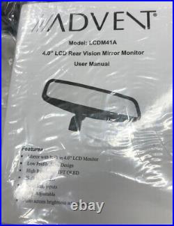Advent LCDM41A rear view mirror With Reverse Backup Camera monitor