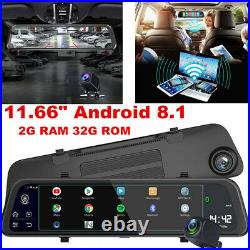 Android 8.1 11.66 Car GPS DVR Rearview Mirror Dash Cam Recorder Kits &Camera