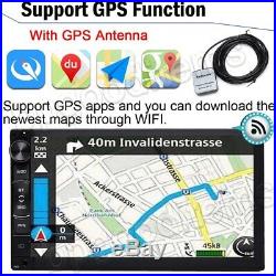Android Quad Core 7 2DIN GPS WiFi Car Stereo Radio MP5 Player USB+Reverse Cam