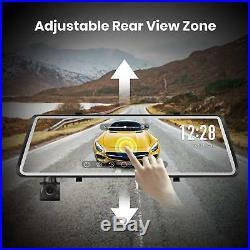 Auto-Vox A1 Uber Dual Lens Car DVR Rear View Mirror Dash Cam Camera Recorder