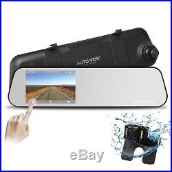 Auto-Vox M6 4.3'' Touch Screen Rear View Mirror Dash Cam + LED Reversing Camera