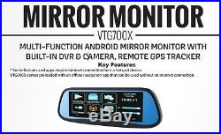 BOYO VTG700X 7 Rear View DVR Mirror Monitor with Camera and Android System NEW