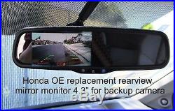 Backup Camera & Rear View Mirror 4.3 Monitor for Honda Accord Civic CRZ Insight