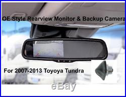Backup Camera & Rear View Mirror Monitor 4.3 inch for Toyota Tundra 2007 2013