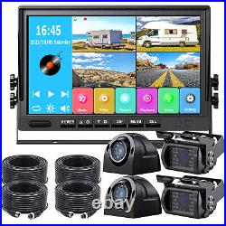 Backup Camera System + 9 Quad Split Monitor DVR Recorder For Semi Truck Trailer Backup Camera System + 9 Quad Split Monitor DVR Recorder For Semi Truck Trailer
