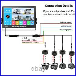 Backup Camera System + 9 Quad Split Monitor DVR Recorder For Semi Truck Trailer Backup Camera System + 9 Quad Split Monitor DVR Recorder For Semi Truck Trailer
