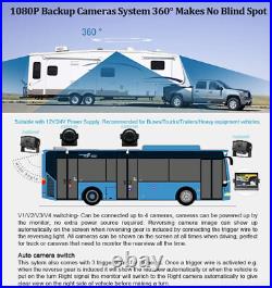 Backup Camera System + 9 Quad Split Monitor DVR Recorder For Semi Truck Trailer Backup Camera System + 9 Quad Split Monitor DVR Recorder For Semi Truck Trailer