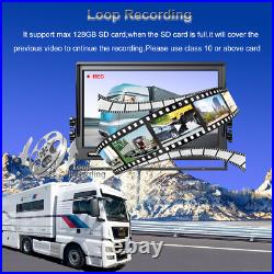 Backup Camera System + 9 Quad Split Monitor DVR Recorder For Semi Truck Trailer Backup Camera System + 9 Quad Split Monitor DVR Recorder For Semi Truck Trailer