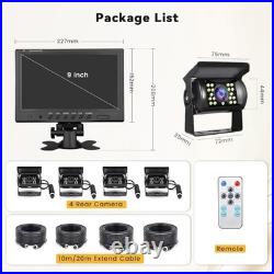 Backup Camera with Monitor Kit, 9'' Car Rear View Monitor with Waterproof 18