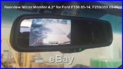 Backup camera & rear view monitor 4.3 for Ford F150 2005-14, F250 F350 2008-16