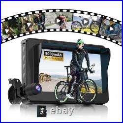 Bicycle Rear View Camera Recorder, 4.3'' 1080P Sunshade Monitor, 8000mAh