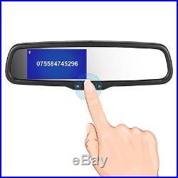Bluetooth Rear View Car Mirror Monitor Dual Video Inputs & Reverse Backup Camera
