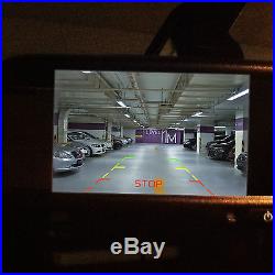 Bluetooth Rear View Car Mirror Monitor Dual Video Inputs & Reverse Backup Camera