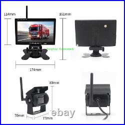 Bus Motorhome Truck Wireless Dual Rear View Reverse Camera 7 HD Monitor Kit