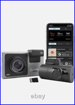 COBRA SC 400D Dual-View 4K UHD Smart Dash Cam withRear-View Camera & SD Card (NEW)