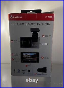 COBRA SC 400D Dual-View 4K UHD Smart Dash Cam withRear-View Camera & SD Card (NEW)